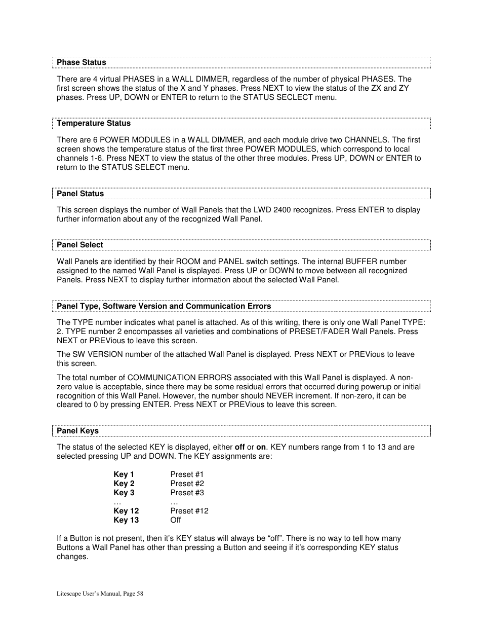 Leprecon Litescape dimmer User Manual | Page 74 / 79