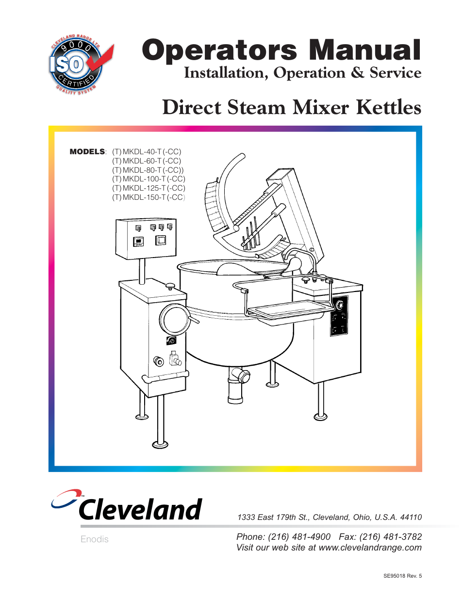 Cleveland Range (T) MKDL-125-T (-CC) User Manual | 55 pages