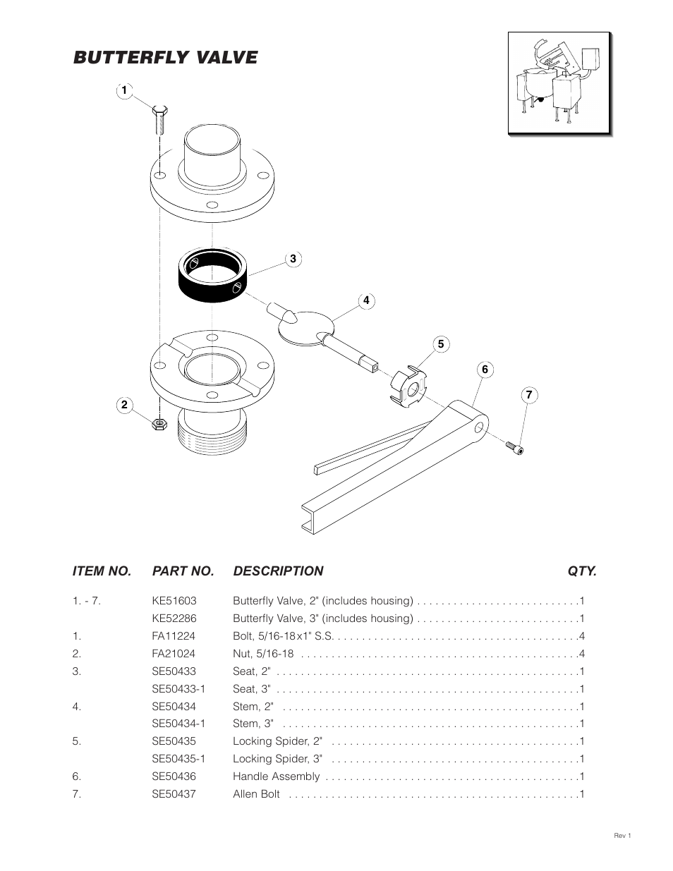 Butterfly valve | Cleveland Range (T) MKDL-125-T (-CC) User Manual | Page 43 / 55