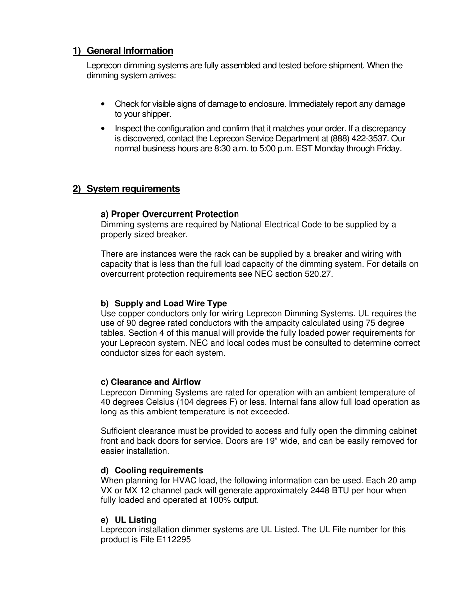 Leprecon VX Series permanent rack User Manual | Page 4 / 9
