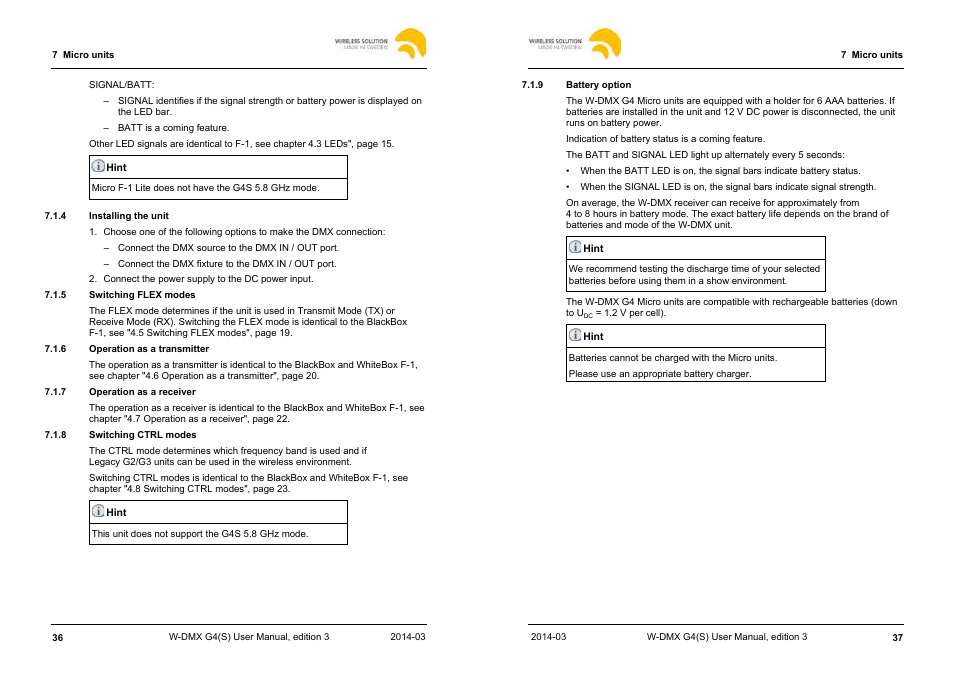 Leprecon W-DMX G4 MK I User Manual | Page 19 / 29