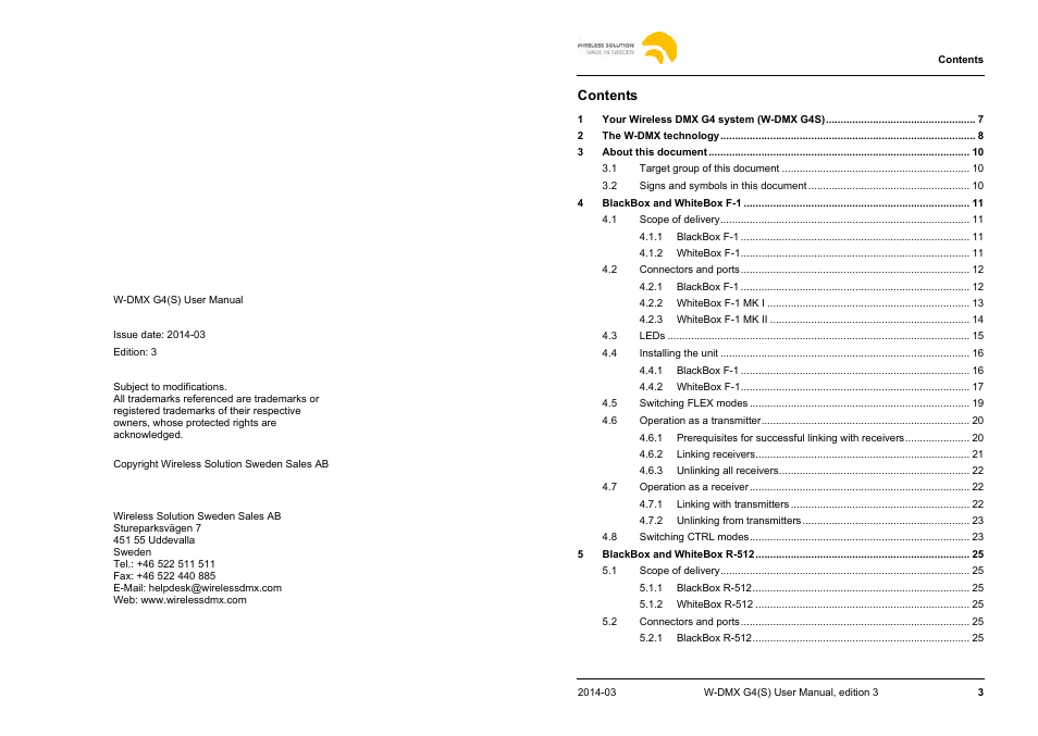 Leprecon W-DMX G4 MK I User Manual | Page 2 / 29