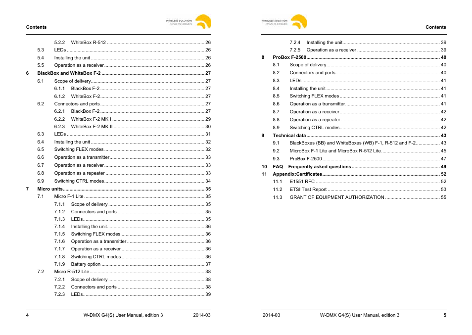Leprecon W-DMX G4 MK I User Manual | Page 3 / 29