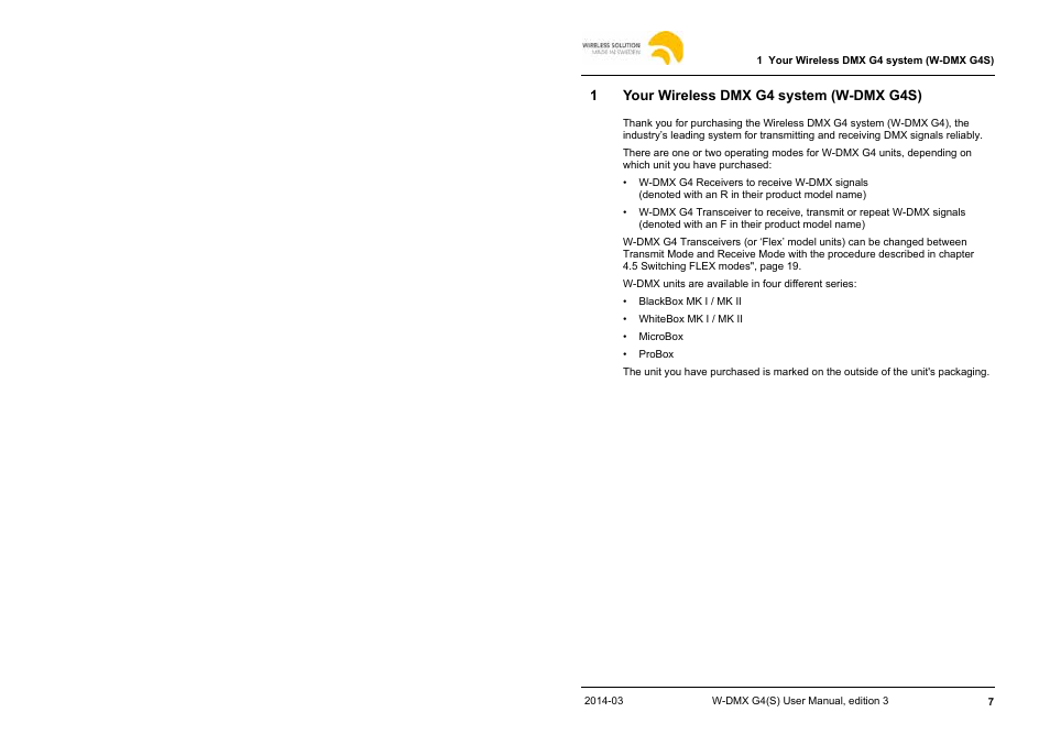 Leprecon W-DMX G4 MK I User Manual | Page 4 / 29