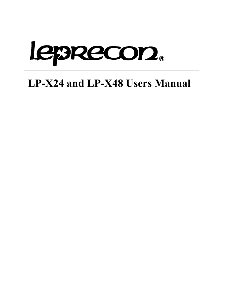 Leprecon LP-X24 Manual v3.2 User Manual | 228 pages