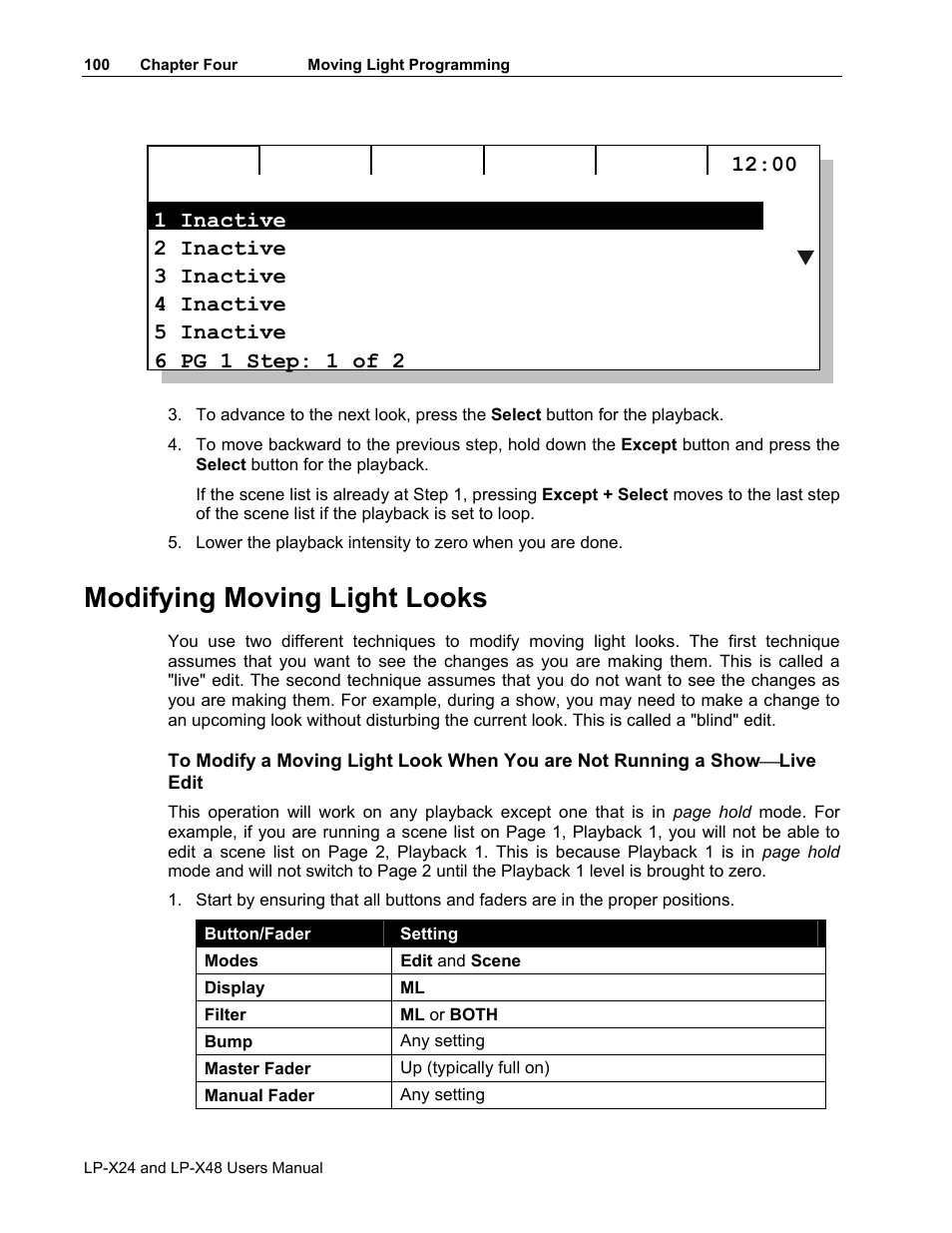 Modifying moving light looks | Leprecon LP-X24 Manual v3.2 User Manual | Page 104 / 228