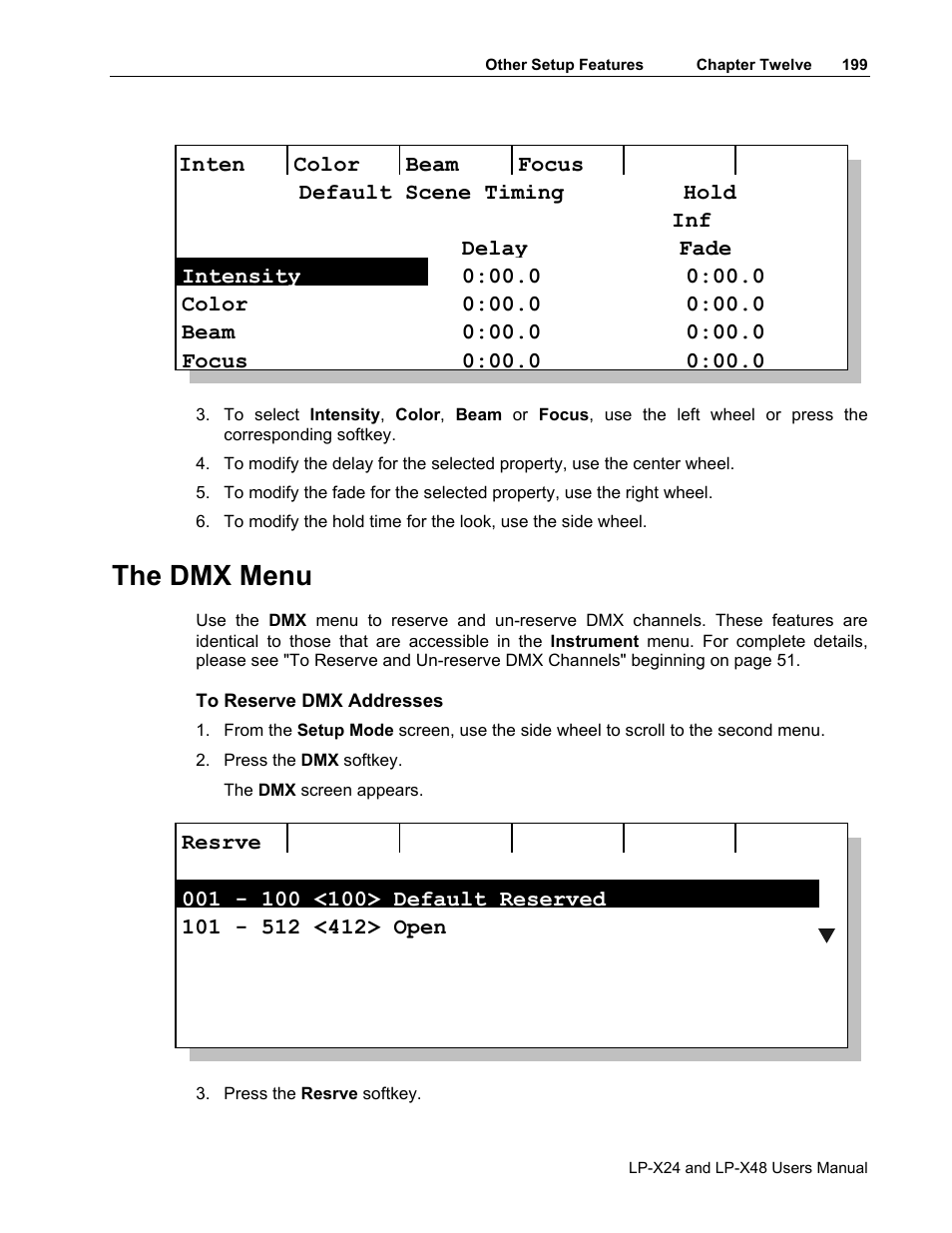 The dmx menu | Leprecon LP-X24 Manual v3.2 User Manual | Page 203 / 228