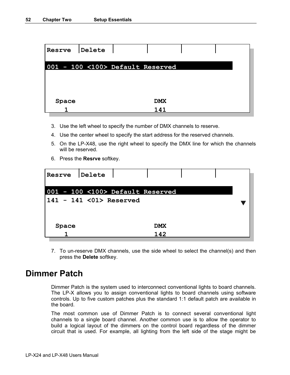 Dimmer patch | Leprecon LP-X24 Manual v3.2 User Manual | Page 56 / 228