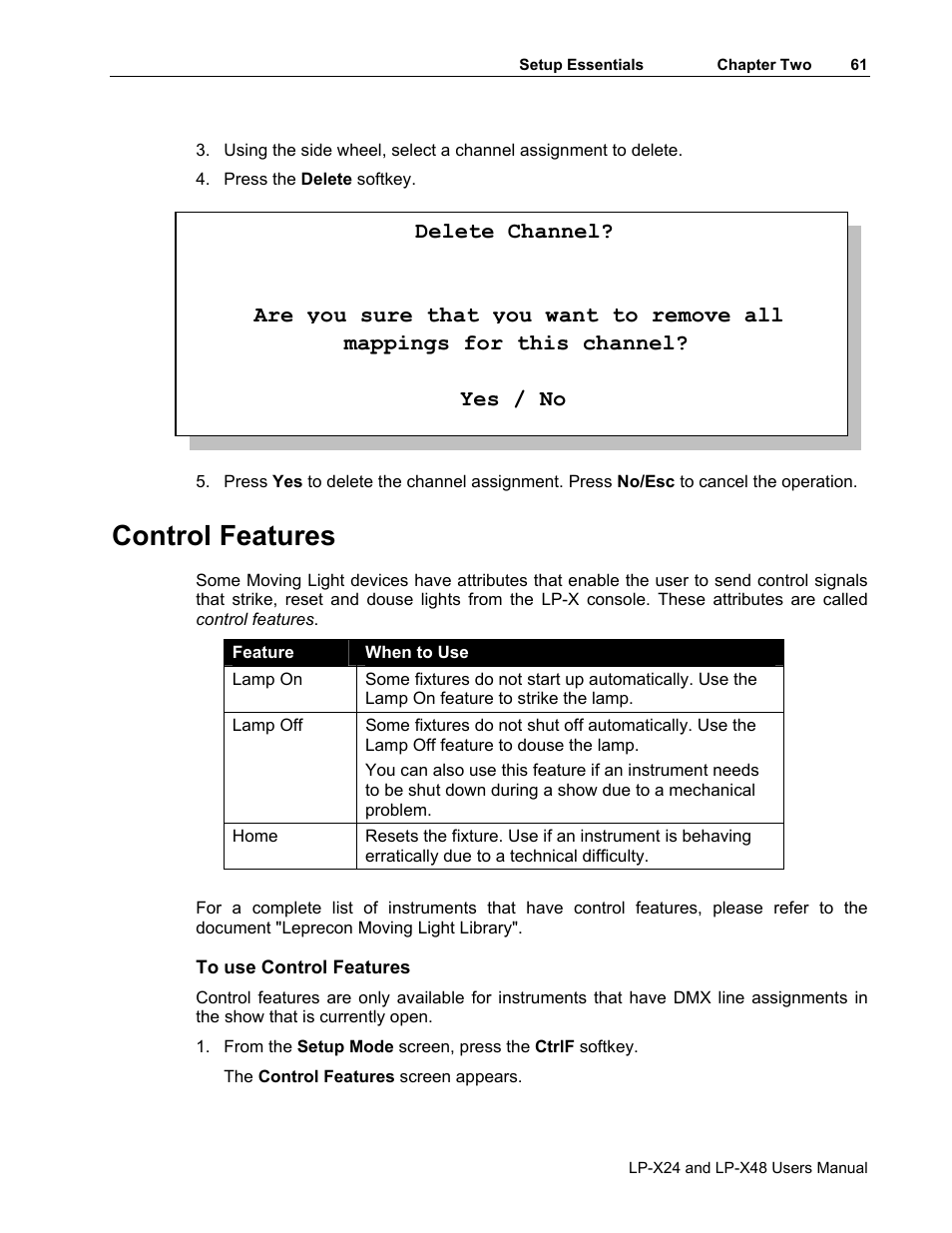 Control features | Leprecon LP-X24 Manual v3.2 User Manual | Page 65 / 228