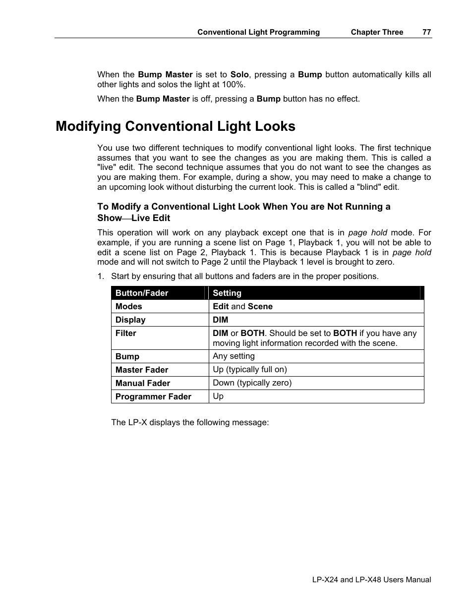 Modifying conventional light looks | Leprecon LP-X24 Manual v3.2 User Manual | Page 81 / 228