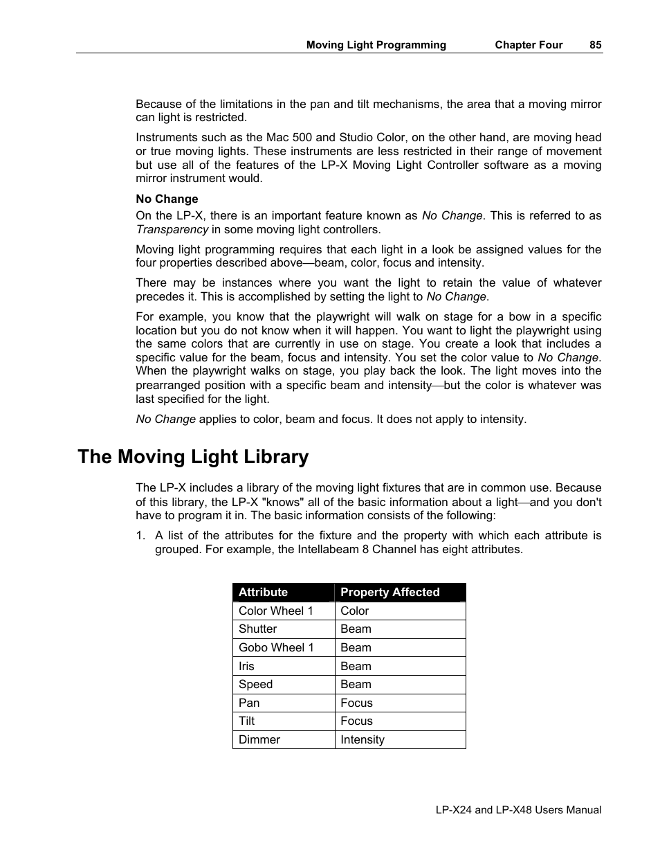 The moving light library | Leprecon LP-X24 Manual v3.2 User Manual | Page 89 / 228