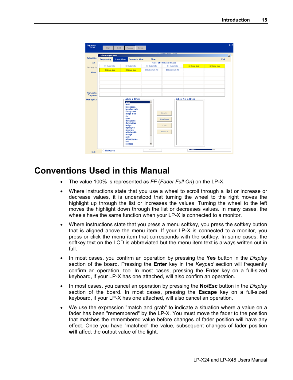 Conventions used in this manual | Leprecon LP-X24 Manual v3.2 Addendum User Manual | Page 16 / 55