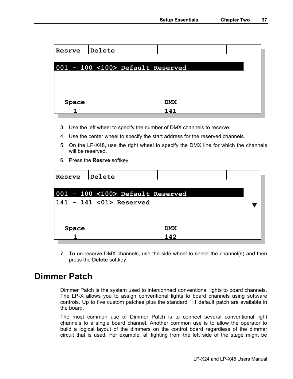 Dimmer patch | Leprecon LP-X24 Manual v3.2 Addendum User Manual | Page 38 / 55