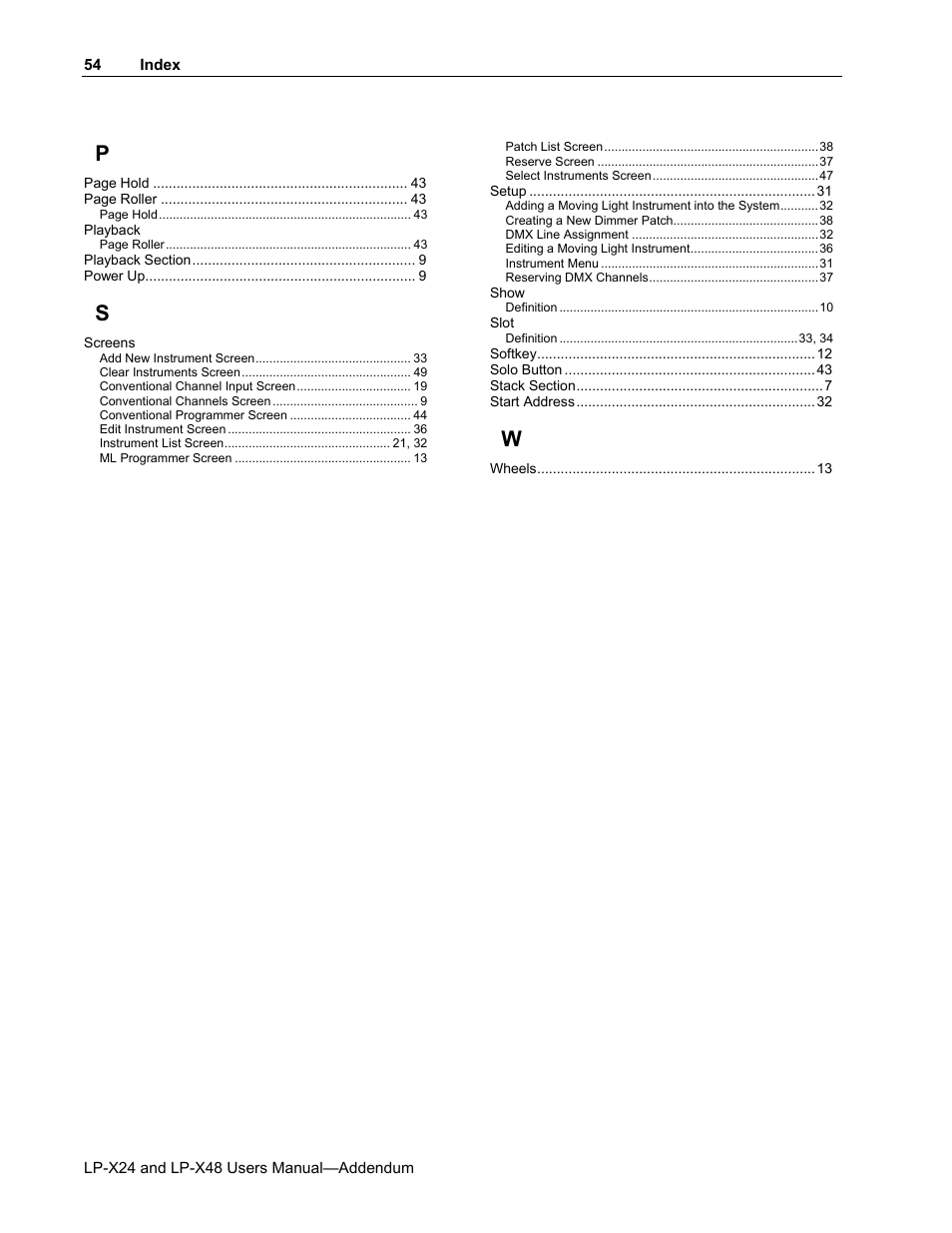 Leprecon LP-X24 Manual v3.2 Addendum User Manual | Page 55 / 55