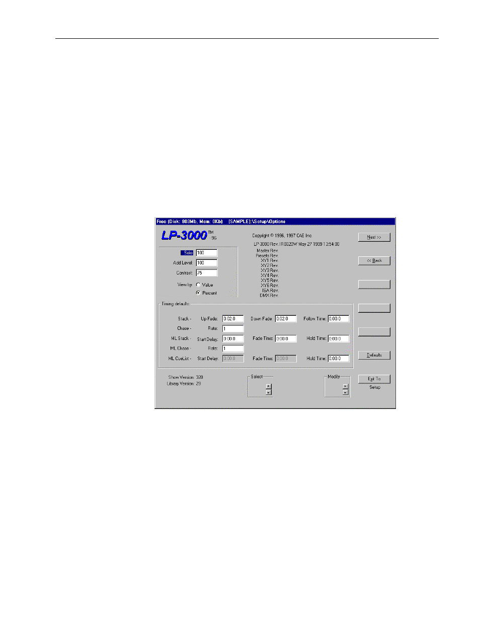 Options | Leprecon LP-3000 Series User Manual | Page 45 / 186