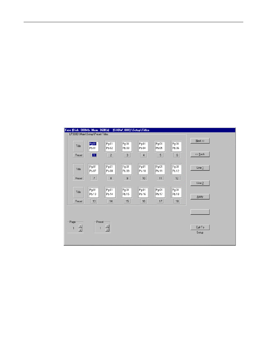 Entering preset titles | Leprecon LP-3000 Series User Manual | Page 56 / 186