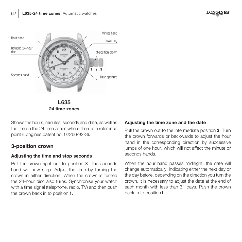 L635 | Longines DolceVita User Manual | Page 22 / 42