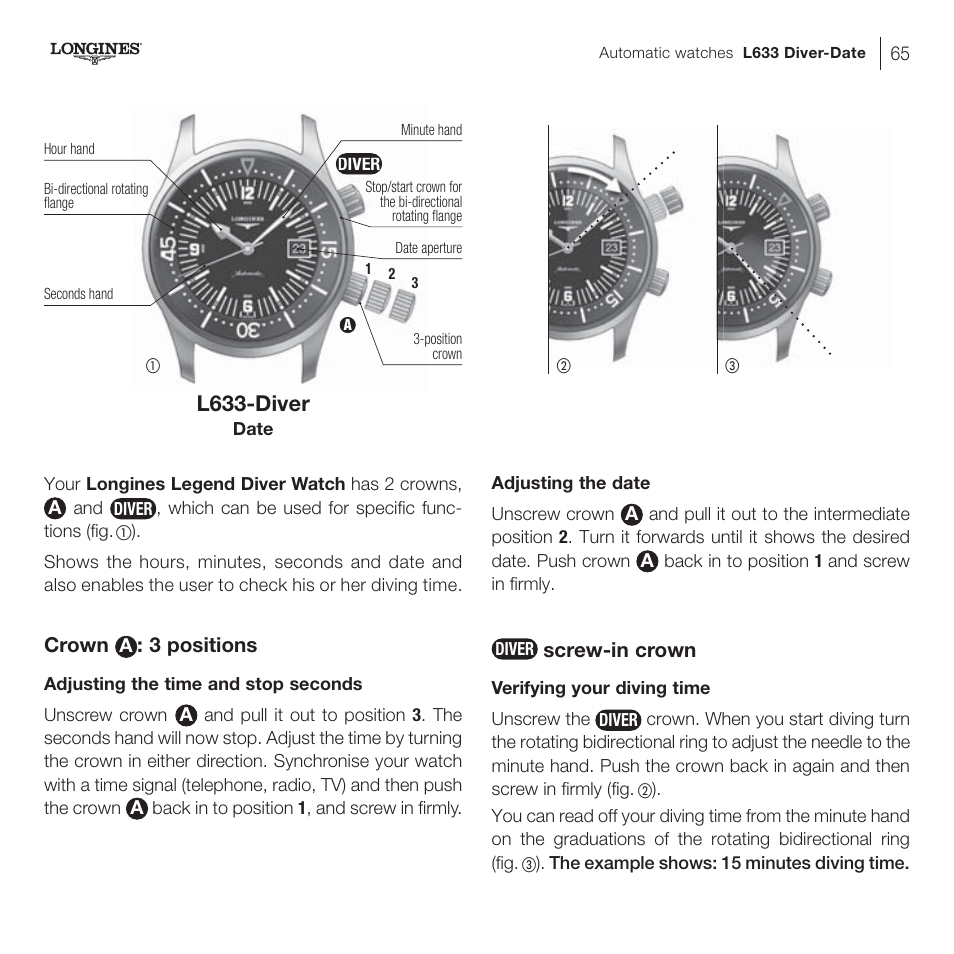 L633-diver | Longines DolceVita User Manual | Page 25 / 42