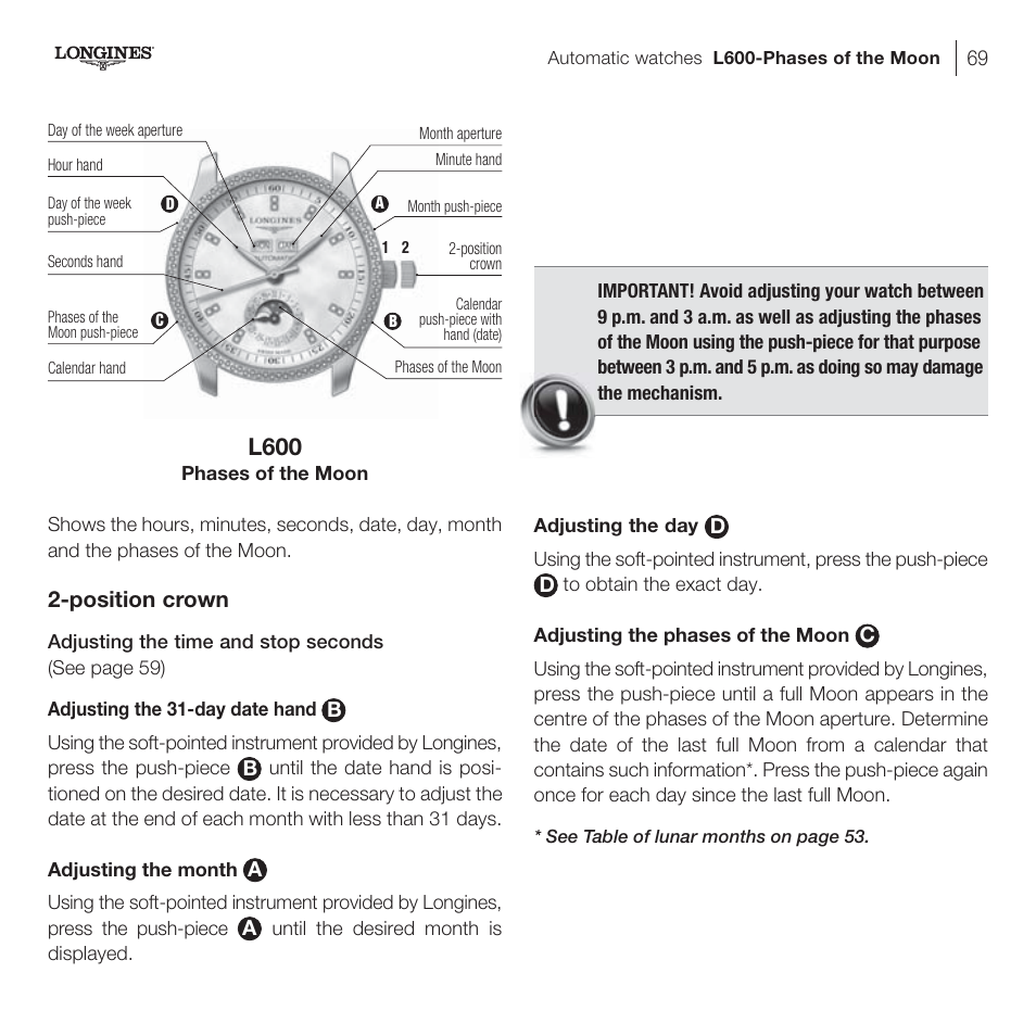 L600 | Longines DolceVita User Manual | Page 29 / 42