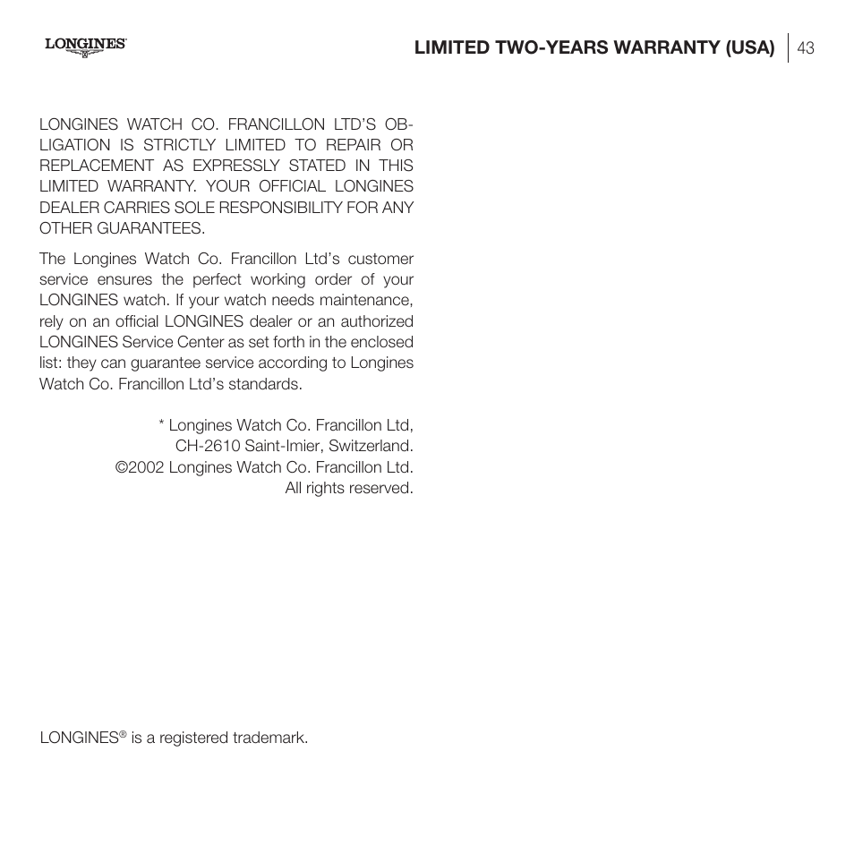 Longines DolceVita User Manual | Page 3 / 42