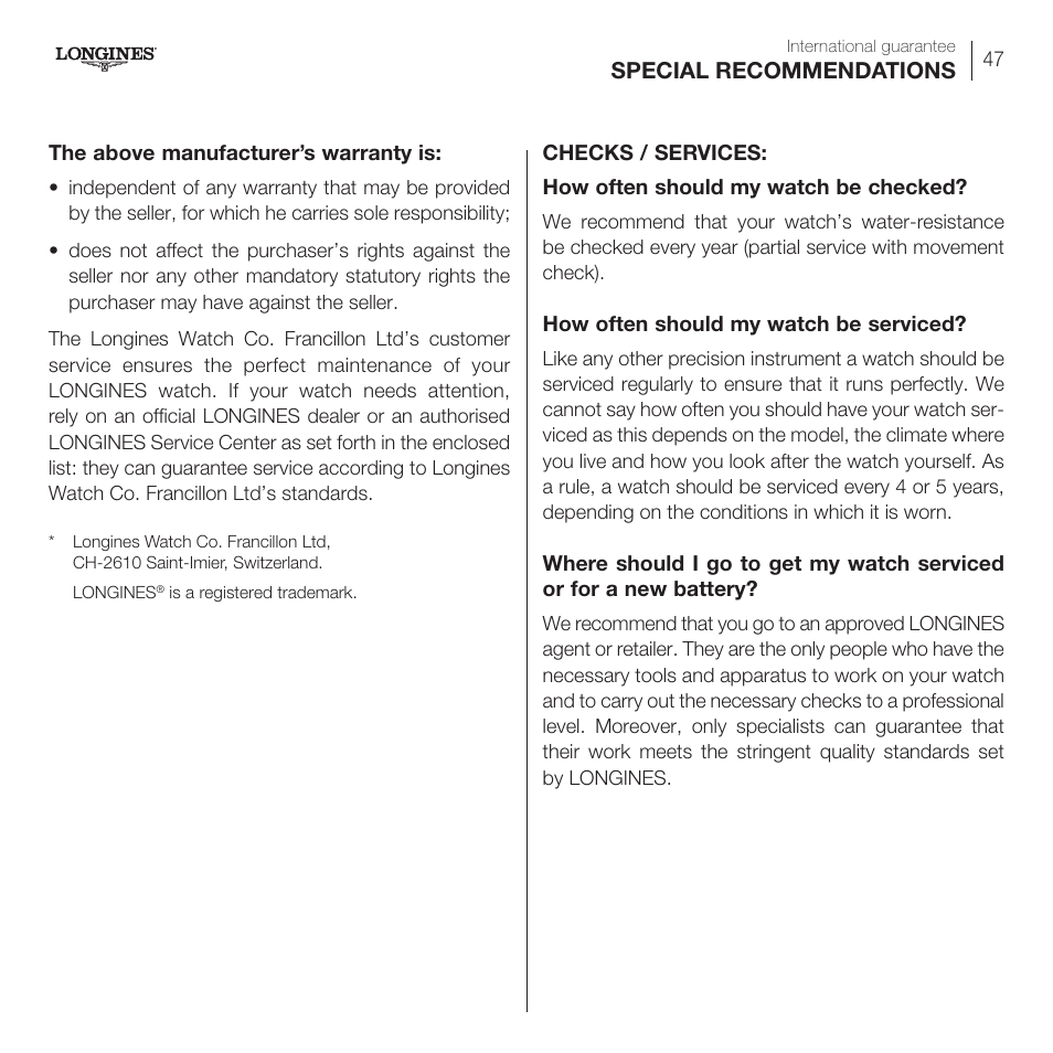 Longines DolceVita User Manual | Page 7 / 42