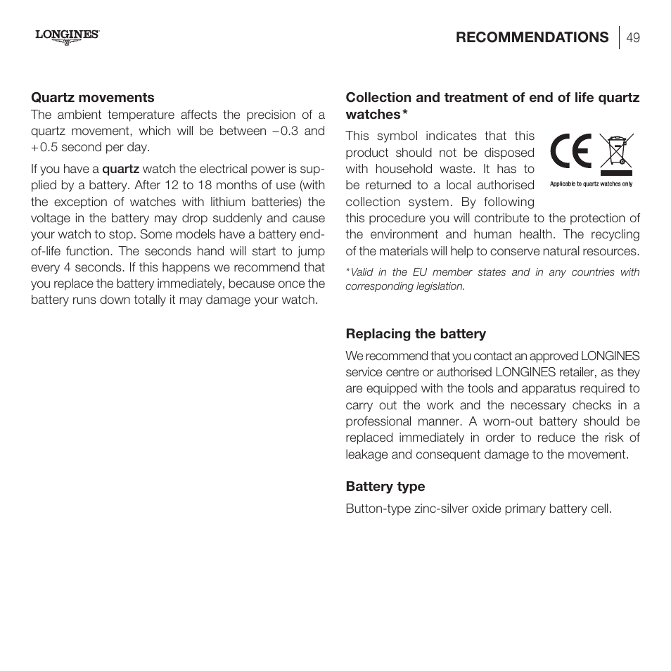 Longines DolceVita User Manual | Page 9 / 42