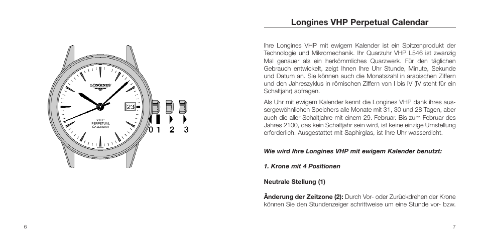 Longines vhp perpetual calendar | Longines L546 User Manual | Page 4 / 12