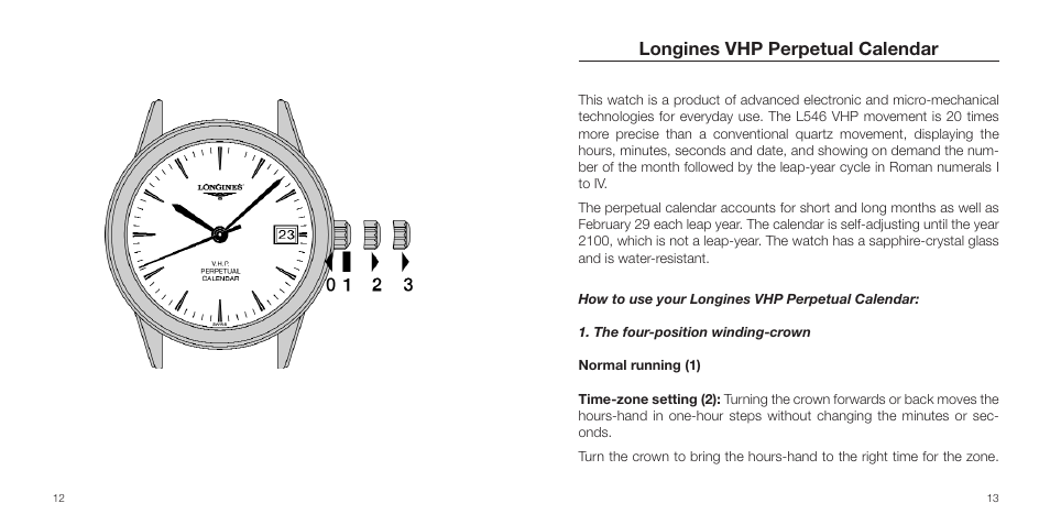 Longines vhp perpetual calendar | Longines L546 User Manual | Page 7 / 12