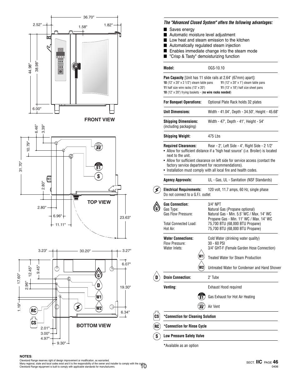 Pg 2, Oeb 10.10, Ogs 10.10 | Cleveland Range OGS-10.10 User Manual | Page 13 / 101