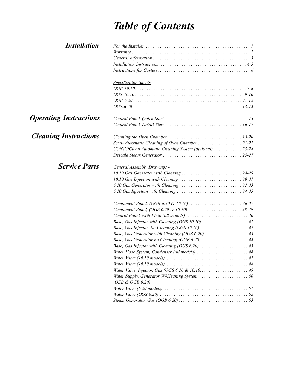 Cleveland Range OGS-10.10 User Manual | Page 2 / 101