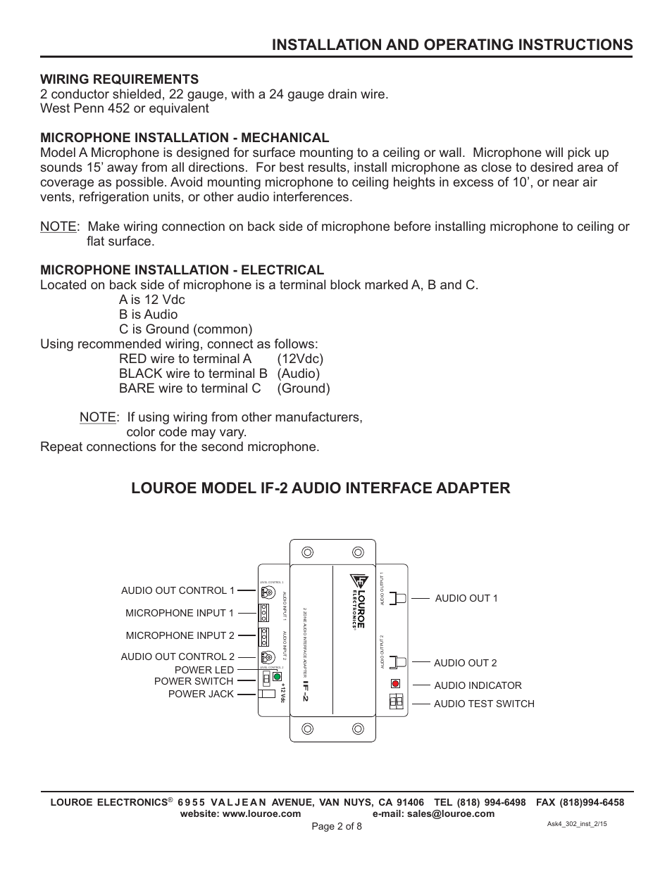 Louroe Electronics ASK-4 302 User Manual | Page 2 / 8