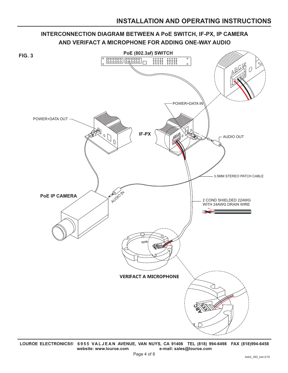 Installation and operating instructions, Fig. 3 | Louroe Electronics ASK-4 350 User Manual | Page 5 / 8