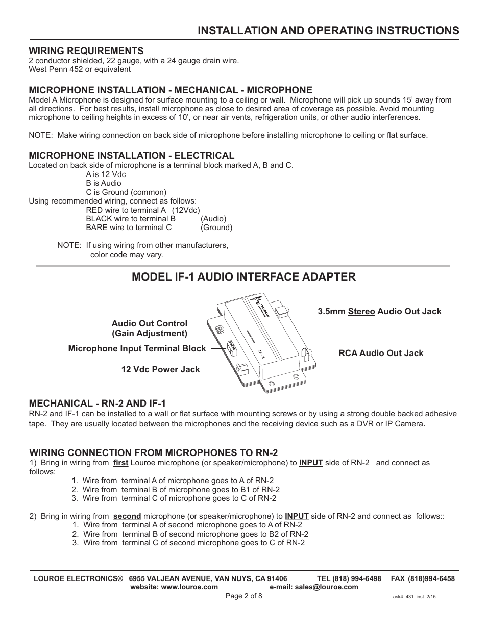 Louroe Electronics ASK-4 431 User Manual | Page 2 / 8