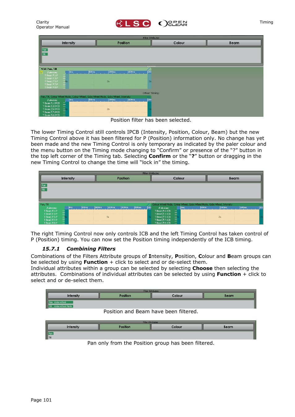 1 combining filters | LSC Lighting CLARITY LX Series v.1 User Manual | Page 111 / 276