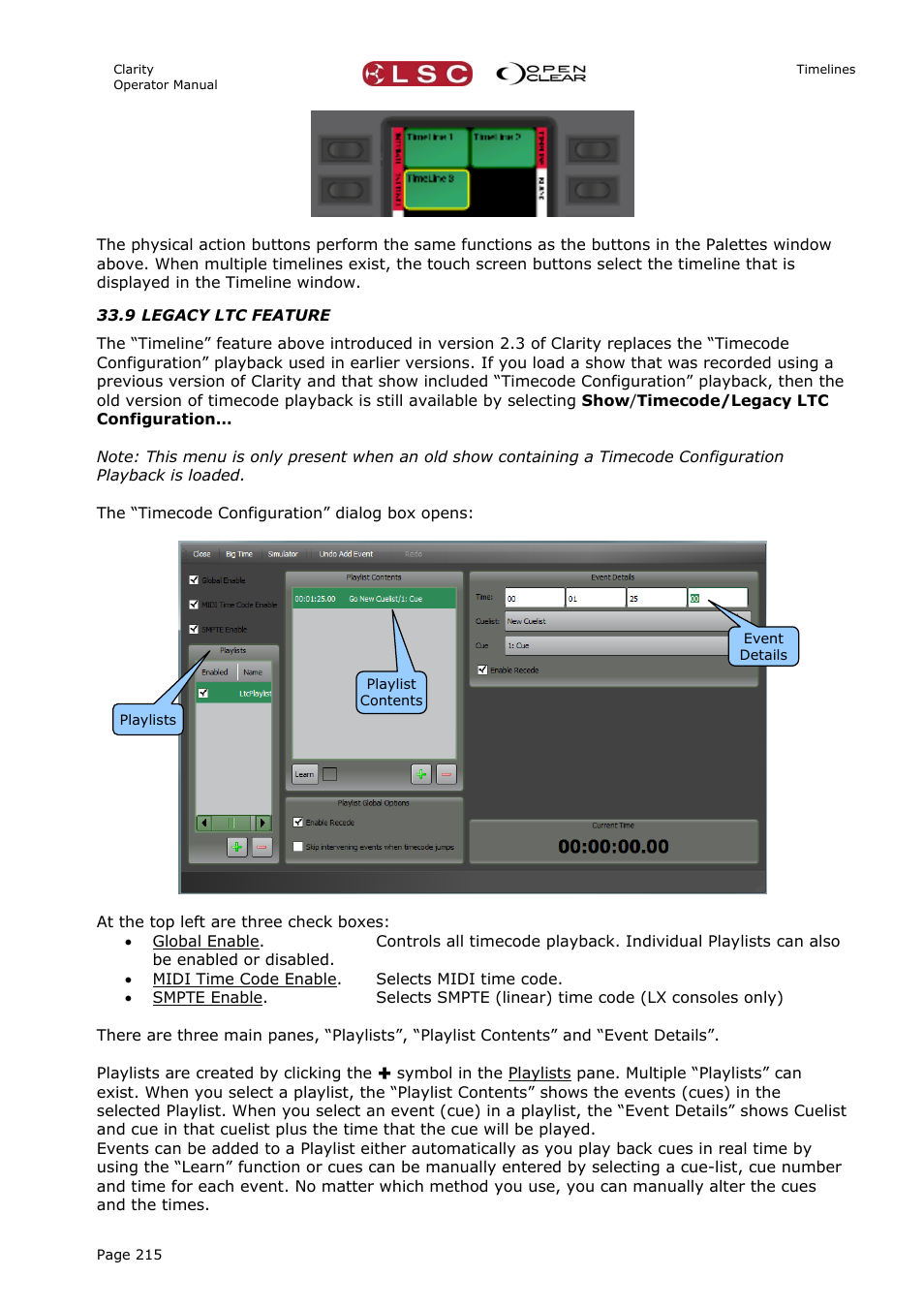 9 legacy ltc feature | LSC Lighting CLARITY LX Series v.1 User Manual | Page 225 / 276