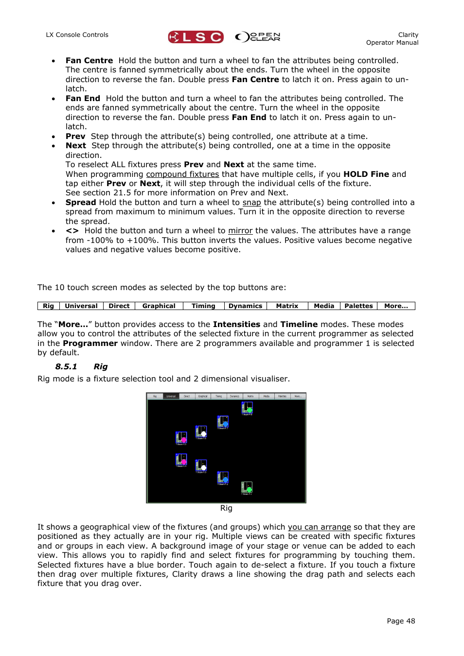 1 rig | LSC Lighting CLARITY LX Series v.1 User Manual | Page 58 / 276