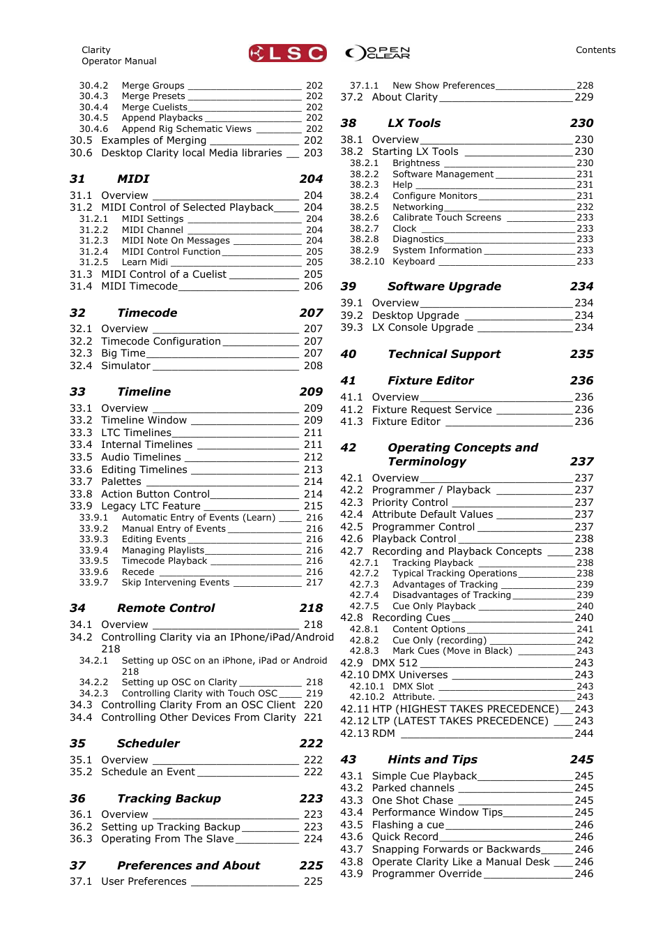 LSC Lighting CLARITY LX Series v.1 User Manual | Page 7 / 276