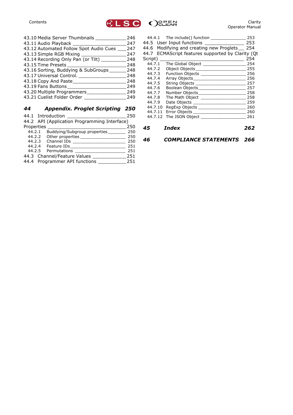 LSC Lighting CLARITY LX Series v.1 User Manual | Page 8 / 276