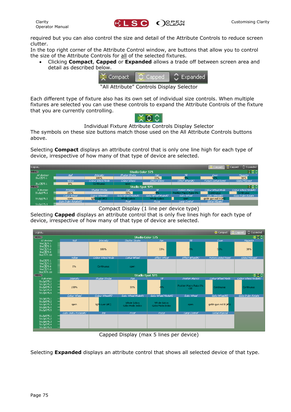 LSC Lighting CLARITY LX Series v.1 User Manual | Page 85 / 276