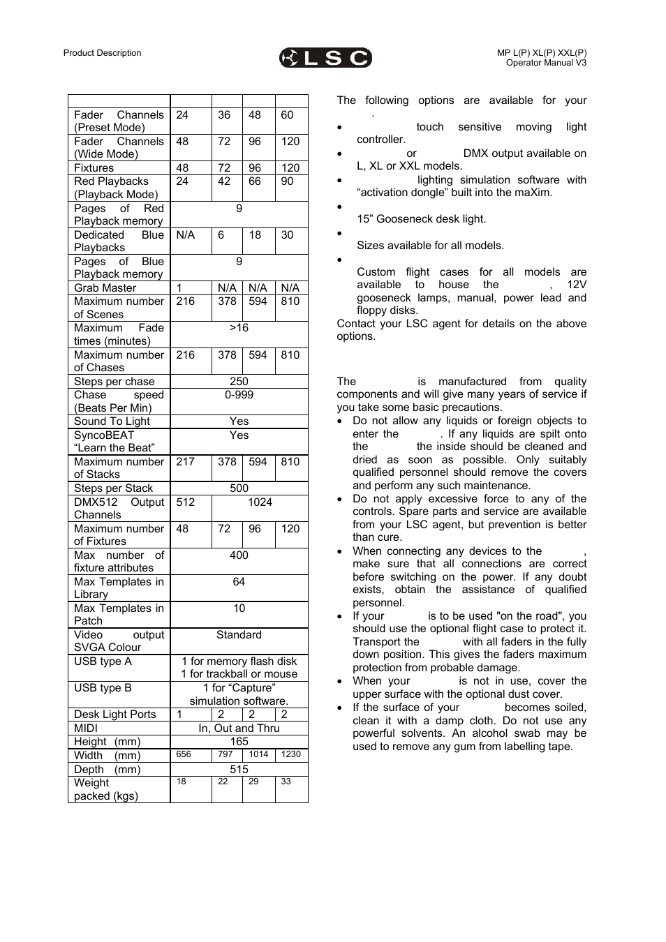 LSC Lighting maXim MP User Manual | Page 12 / 84