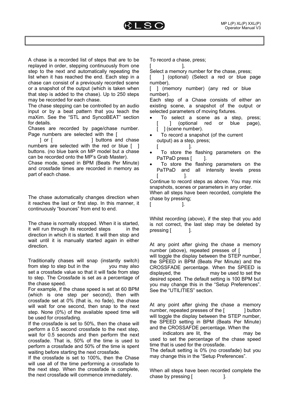 9 chases | LSC Lighting maXim MP User Manual | Page 32 / 84