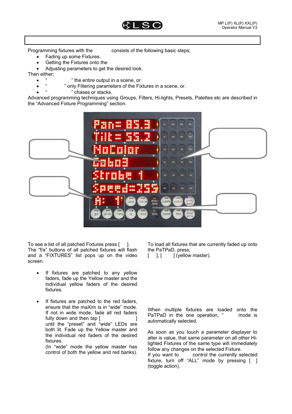 14 basic fixture programming | LSC Lighting maXim MP User Manual | Page 44 / 84