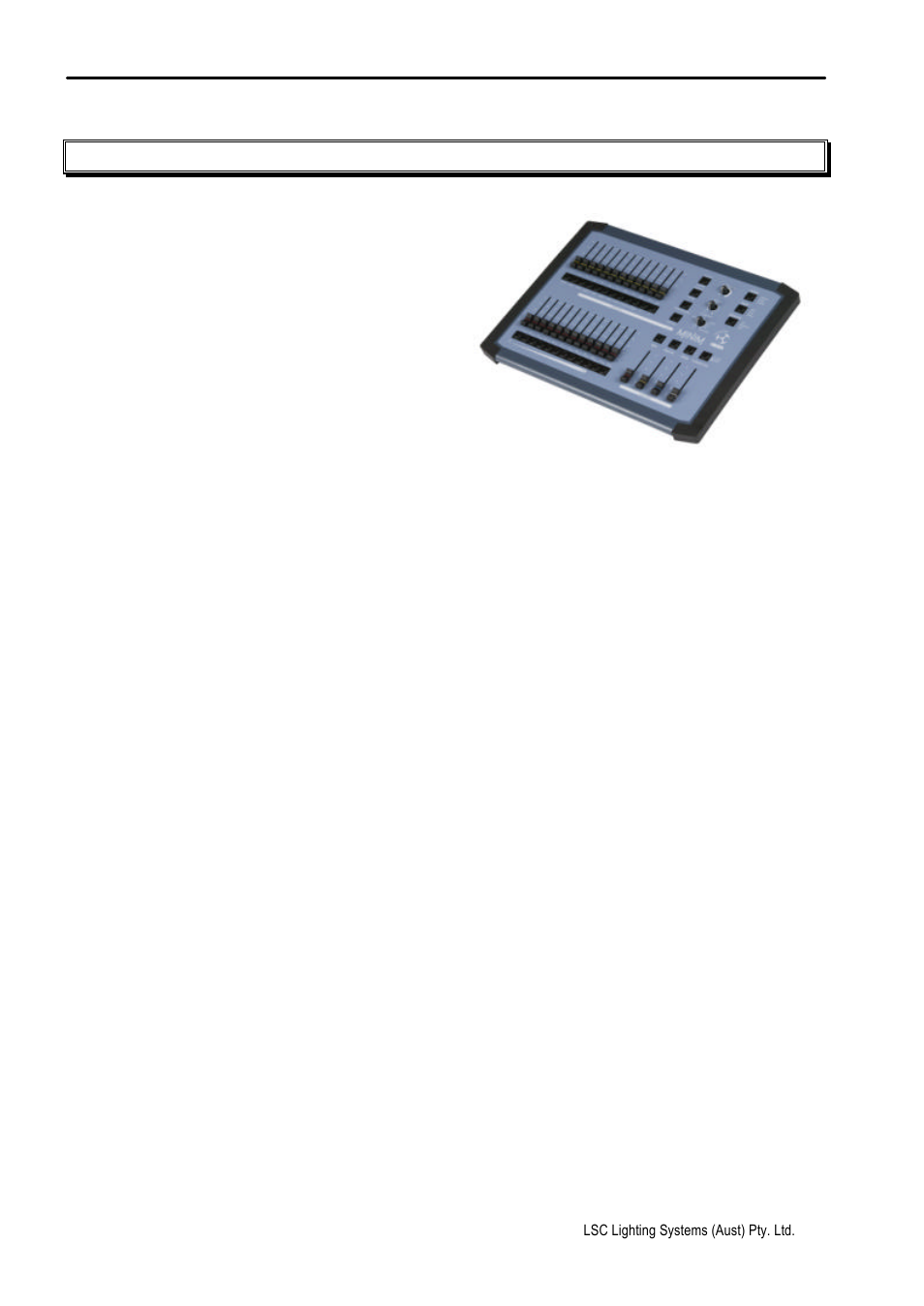 0 introduction | LSC Lighting MINIM User Manual | Page 6 / 31