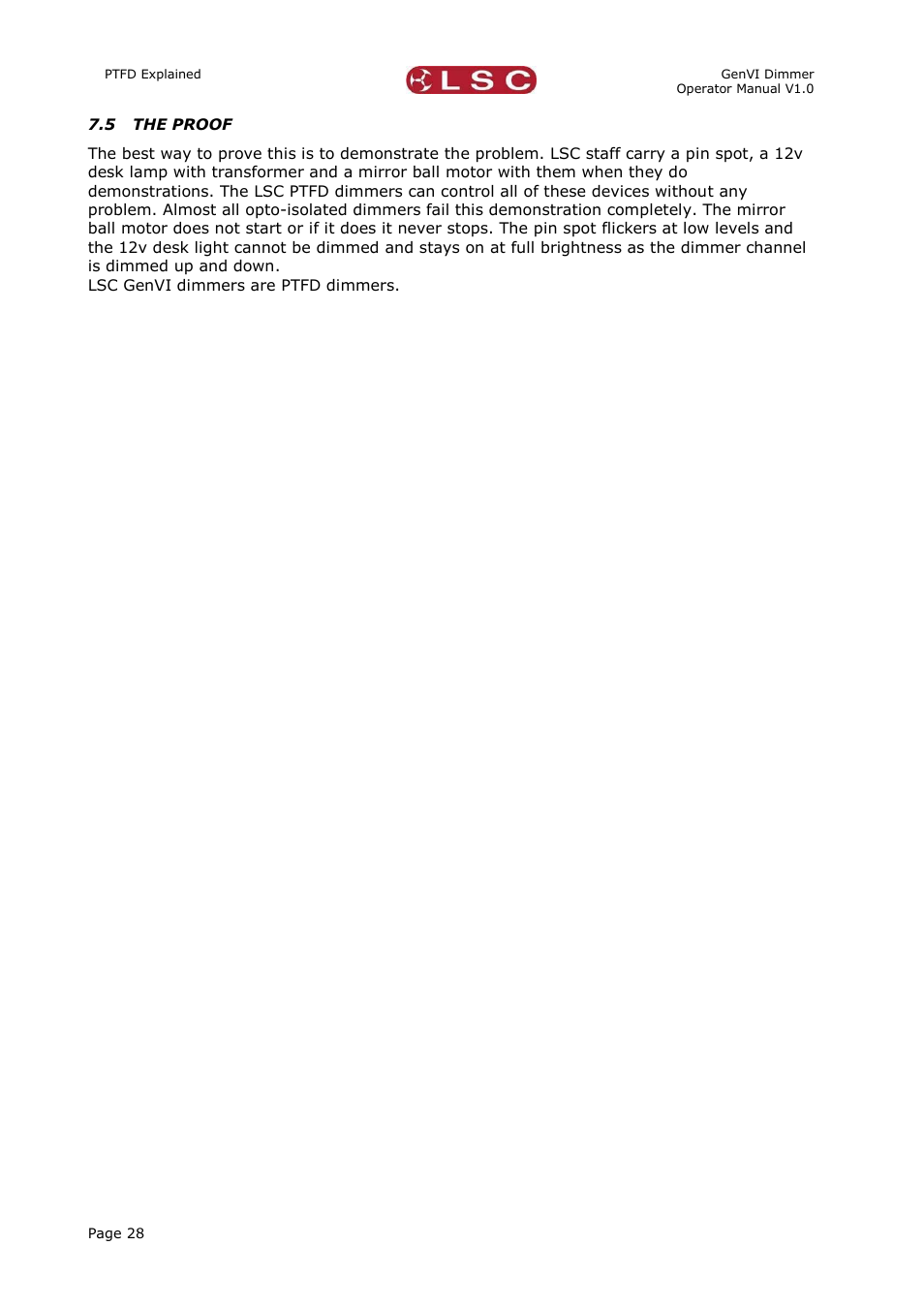 5 the proof, The proof | LSC Lighting GenVI User Manual | Page 32 / 34