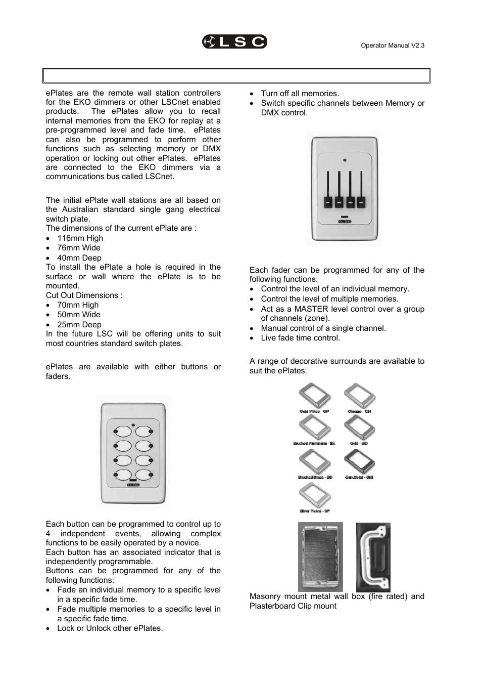 LSC Lighting EKO User Manual | Page 18 / 46