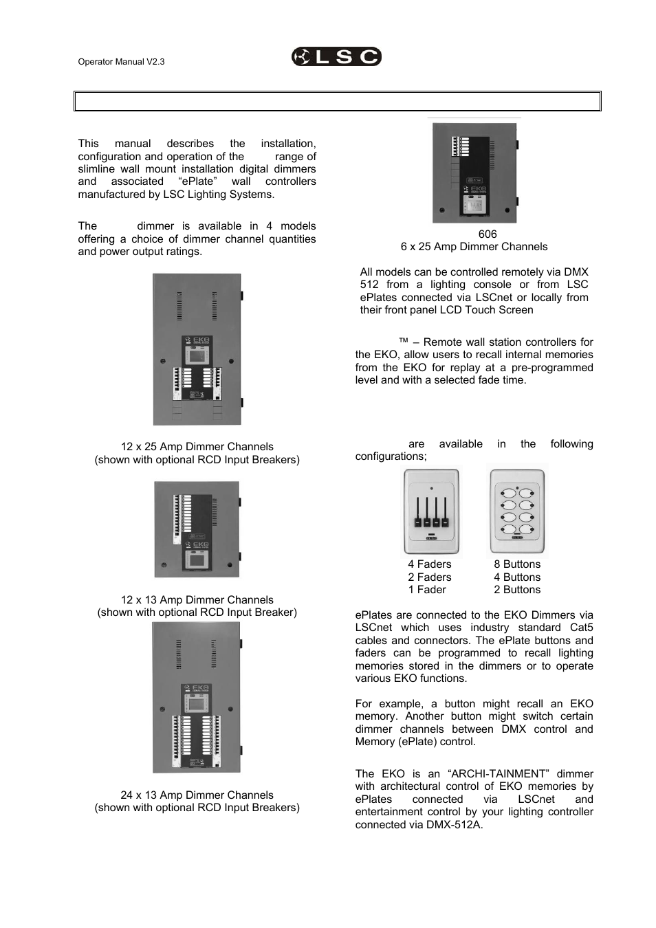 2 product description | LSC Lighting EKO User Manual | Page 7 / 46