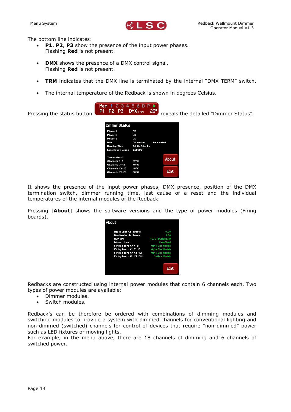 LSC Lighting Redback Wallmount Operators Manual User Manual | Page 18 / 49
