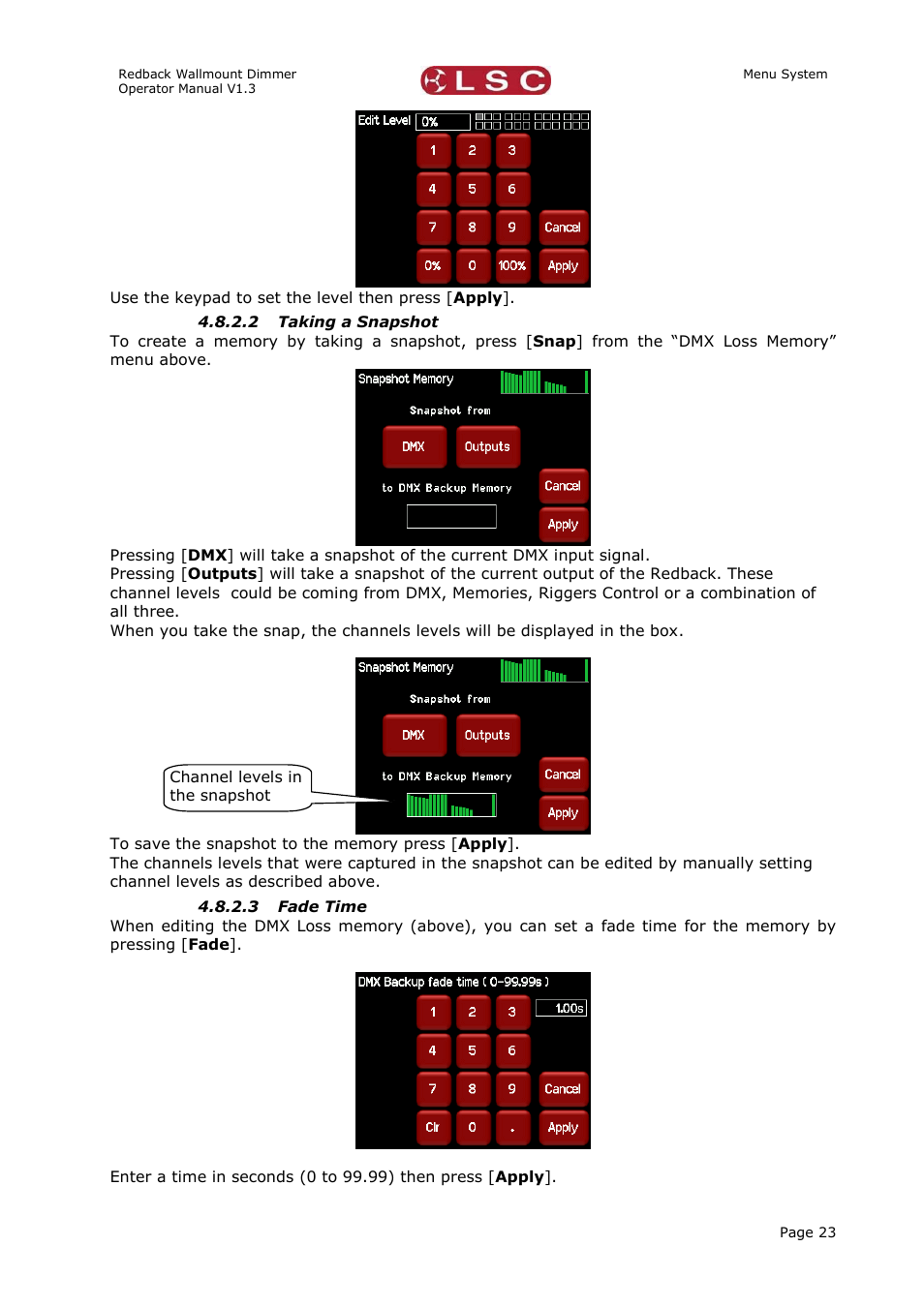 LSC Lighting Redback Wallmount Operators Manual User Manual | Page 27 / 49