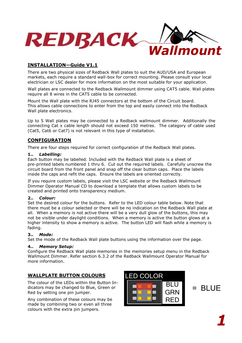 LSC Lighting Redplate Installation Guide User Manual | 2 pages