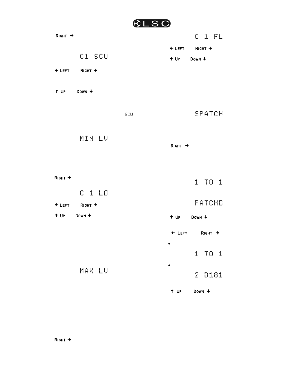 C 1 s c u, C 1 l 0, C 1 f l | 1 t o 1, 2 d 1 8 1 | LSC Lighting Redback Operators Manual User Manual | Page 17 / 24